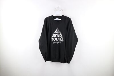 Vintage 80s Disneyland Star Wars Mens Large Spell Out Star Tours Sweatshirt USA