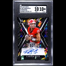 CARSON BECK AUTO 2023 Leaf Elephant Crystal /4 Autograph Rookie 10 Gem Mint POP1