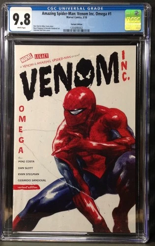 AMAZING SPIDER-MAN: VENOM INC OMEGA #1 CGC 9.8 DELL OTTO VARIANT - 2018 MARVEL
