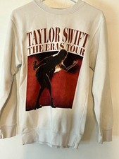 Taylor Swift Eras Tour Women's XS White Crew-neck Pullover Sweatshirt Logo