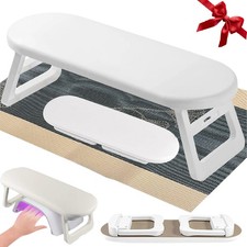 PU Leder Nagel Handauflage Weiß Armkissen Rutschfest Faltbar für Maniküre Salon