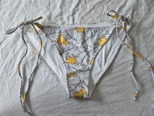 NWT Rachel Pally S Yellow Black Palau Tie Side Bikini Swim Bottom 130664