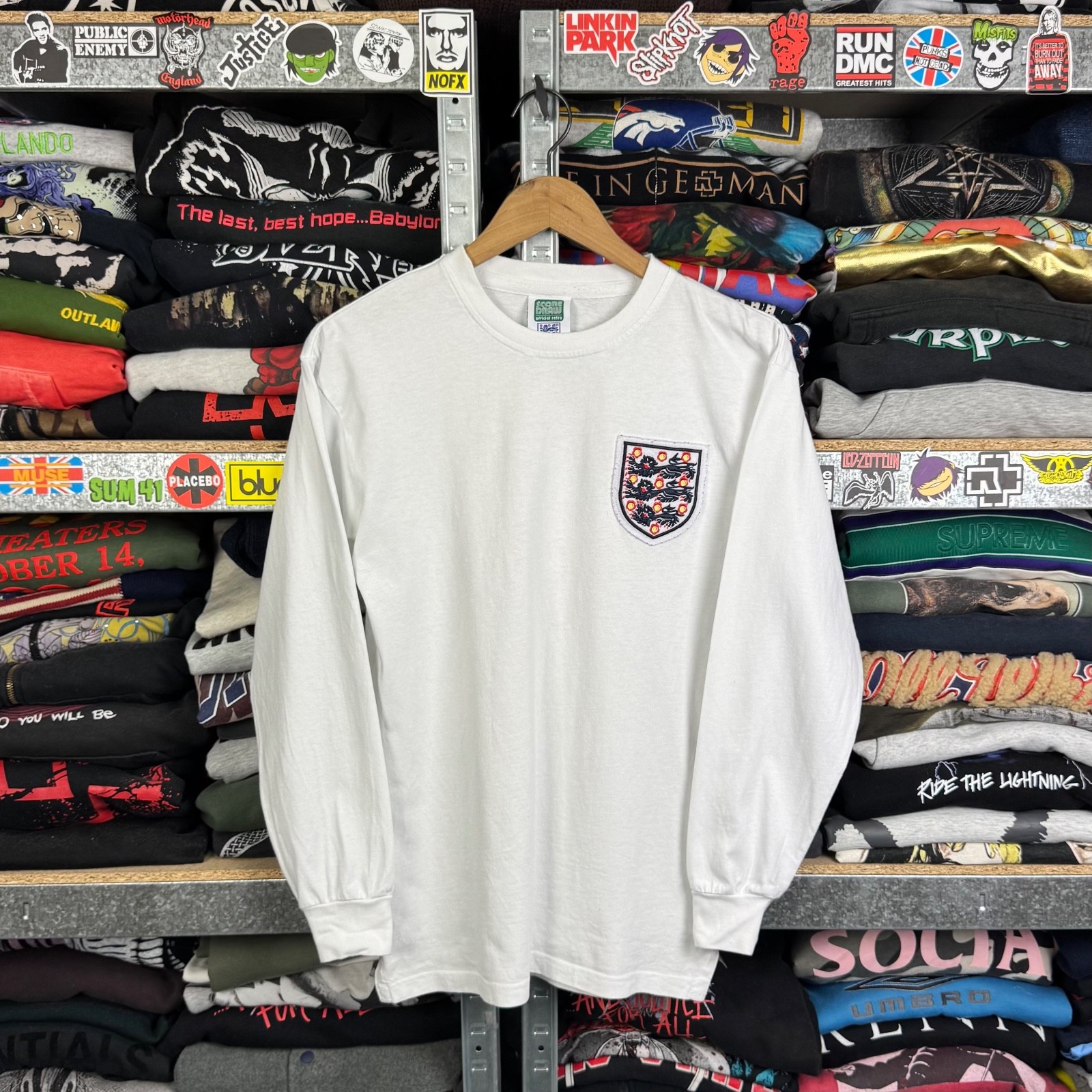 ENGLAND RETRO REPLICA 1966 #6 MOORE FOOTBALL SHIRT SOCCER JERSEY SCORE DRAW Sz S