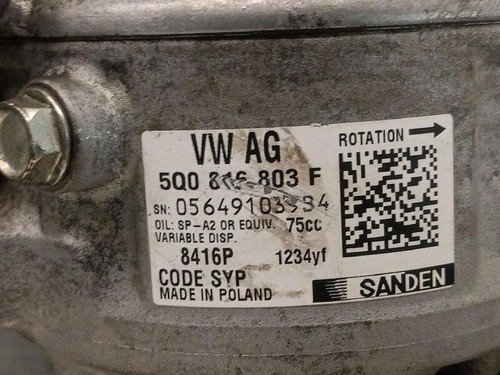 5Q0816803F klimakompressor SEAT TARRACO KN2 2.0 TSI 4DRIVE 2018 5598333