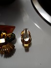 Vintage Wendy Gell Signed Rhinestones Gold Tone BROCH & Clip Earrings - Rare  — photo 3