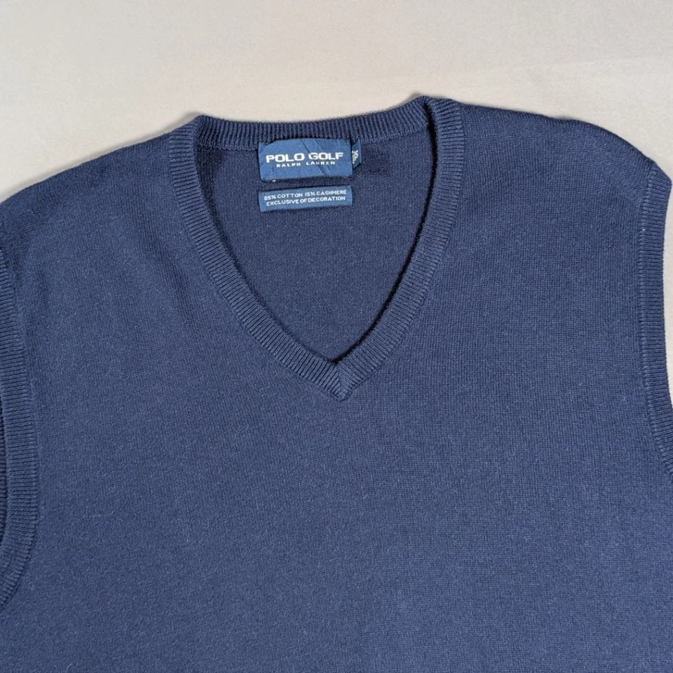 Pull pull polo golf — coton cachemire — bleu marine — taille S - Photo 3/4