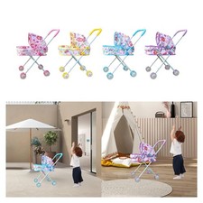 Poussette pour poupée pliable à double rangée de roues, jouet