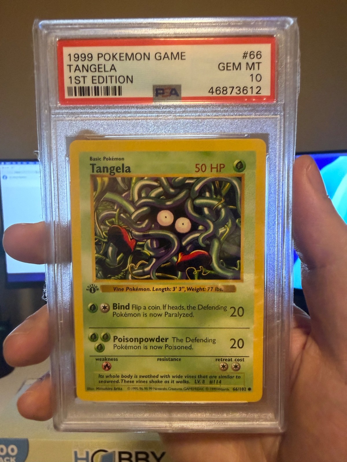 1999 Pokemon Base Set Shadowless 1st Edition Tangela #66 PSA 10 English GEM MINT
