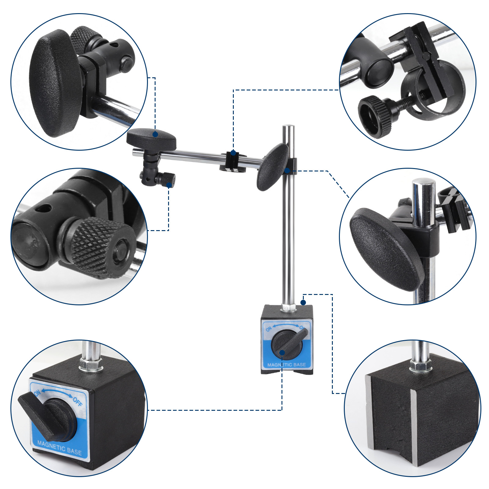 Dial Indicator with Magnetic Base Holder Differential Backlash Gauge 0-1.0 Test