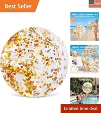 16-Inch Inflatable Gold Glitter Beach Ball: A Stunning Party Must-Have