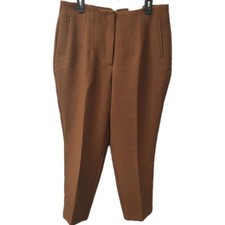 Nine West High Rise Tapered Pants 16 Short Taro Brown Work Wear Office Stretch