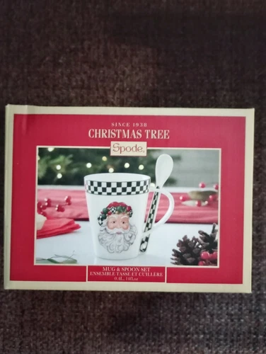 SPODE Christmas Tree Mug And Spoon Gift Set- New In Original Box 