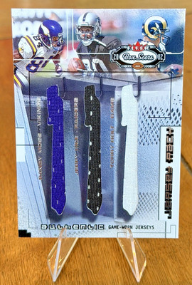 2002 Fleer Box SC Game Worn Randy Moss / Jerry Rice / Torry Holt Ultra Rare /300