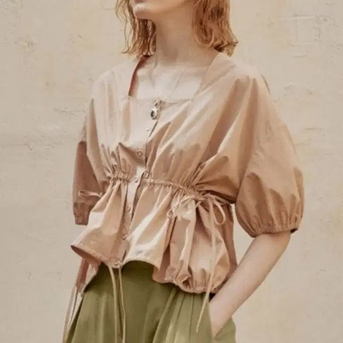 J.Cheong Blouse, Free Size, Short Sleeve, Elegant Shine Official