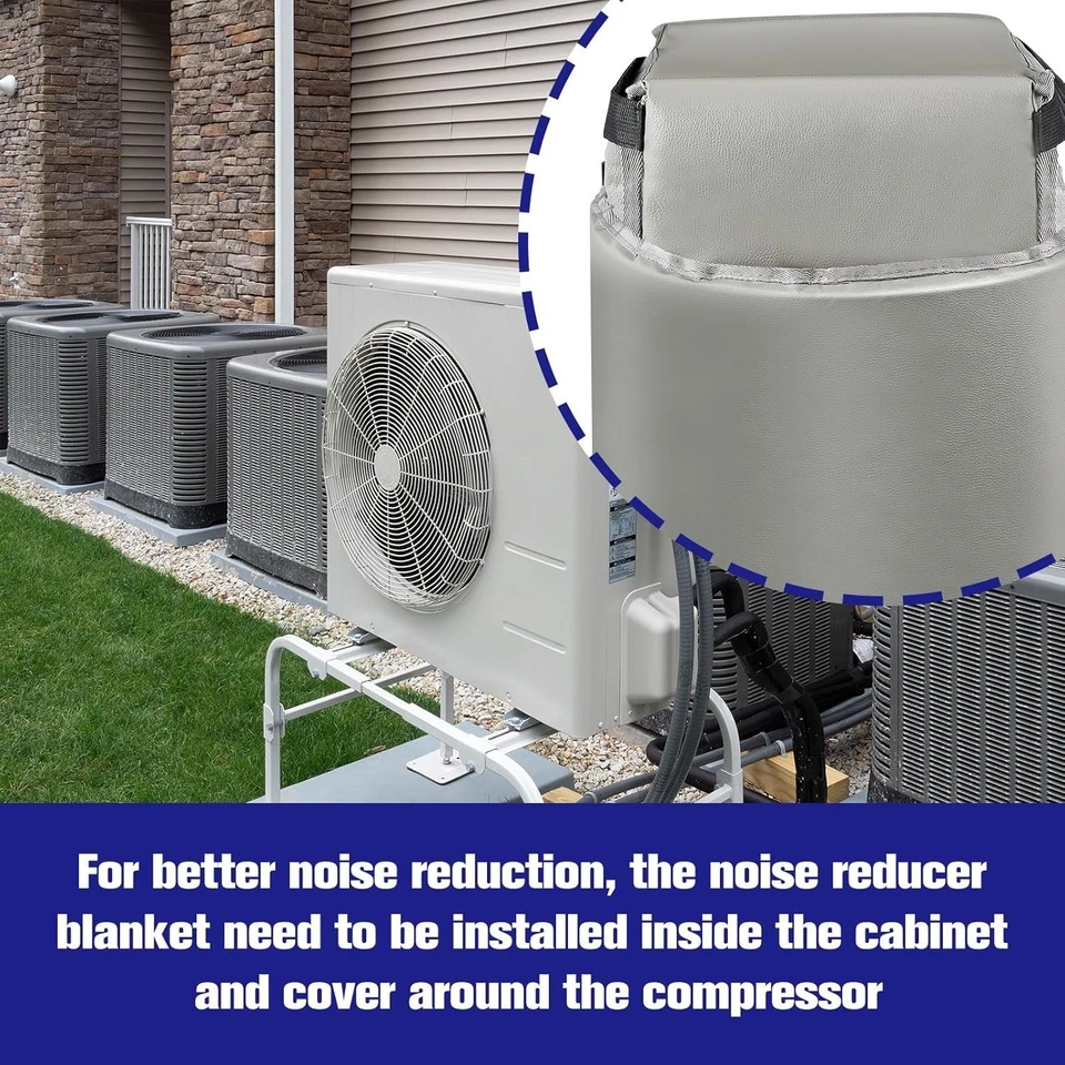 Air Conditioner Compressor Sound Blanket 10 x 10 x 19 Inches Heavy Duty Gray Ac - Image 3 of 4