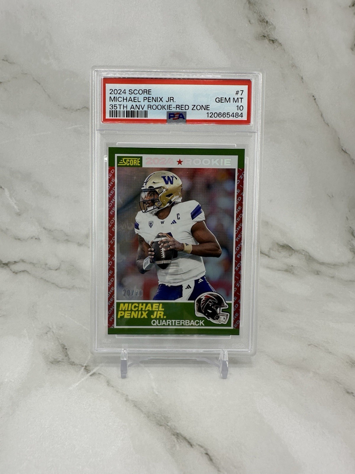 Michael Penix Panini Score 35th Anniversary Rookie #7 Red Zone