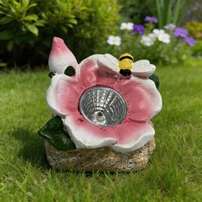 Floral Bee Solar Garten Leuchte Rosa Blume Außen LED Ornament