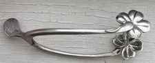 Rare Vintage Sterling Silver Sterling Silver Wishbone Clover Flower Sugar Tongs