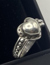 Sterling Silver Heart Shaped Ring Size 6