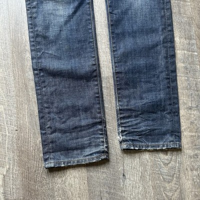 Dior Homme Men's Raw Denim Jeans Dark Blue Whiskered Hedi Slimane