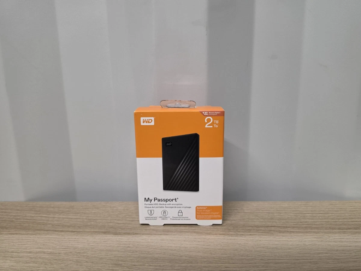 WD 2TB My Passport Black Portable External HDD Storage, PC, Laptop, Xbox & PS