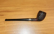 Peterson Junior Rusticated Nickel Mounted Belge Fishtail Tobacco Pipe