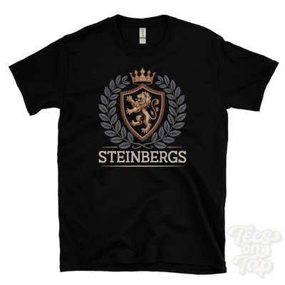 STEINBERGS FANTASY COAT OF ARMS T-SHIRT novelty parody family name crest