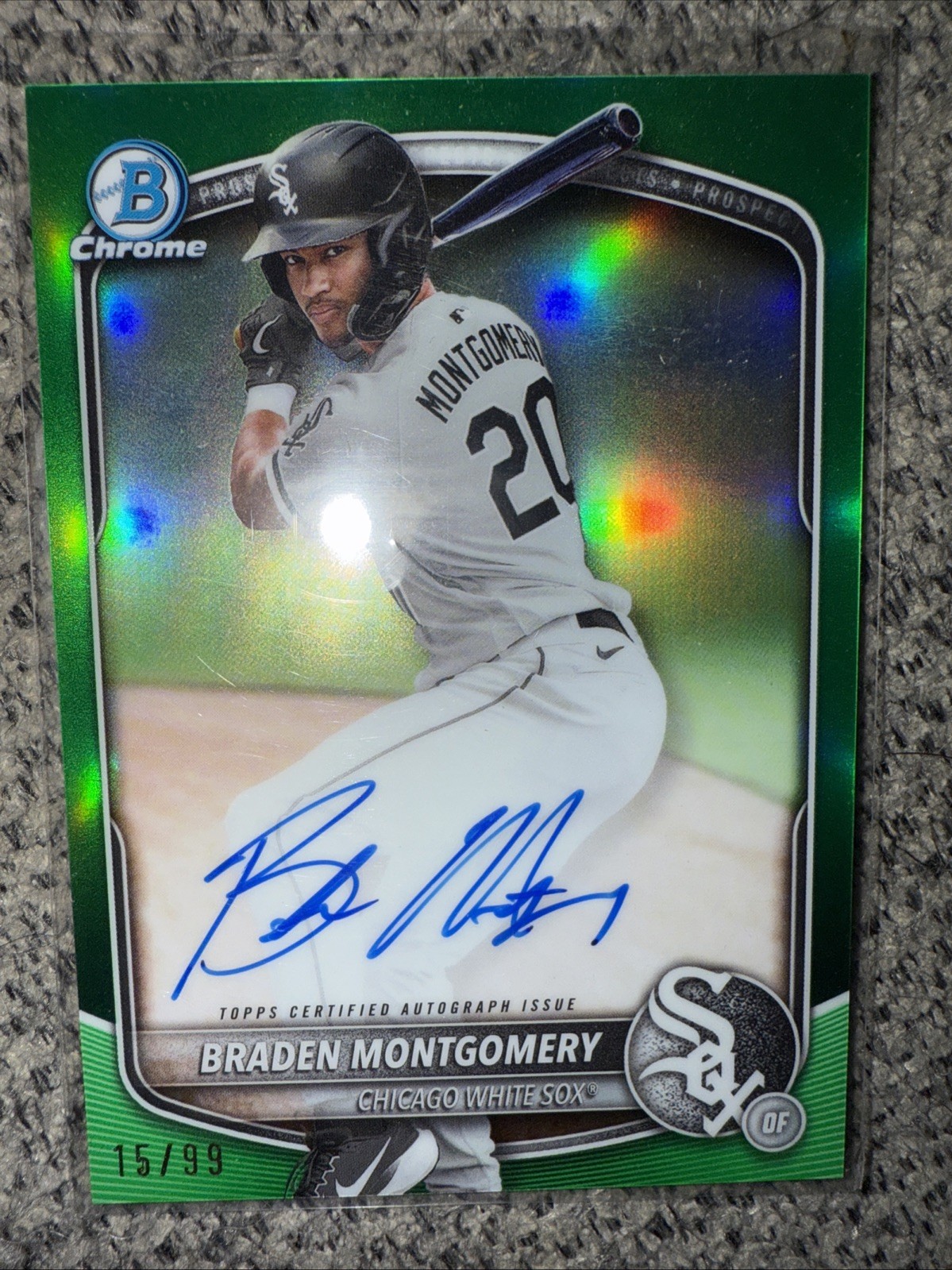 2025 Bowman Chrome Braden Montgomery #CPA-BM Green Lava Auto /99 White Sox