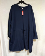 Joe Fresh Women's Sweater Dress 3X Midi Long Sleeve Blue