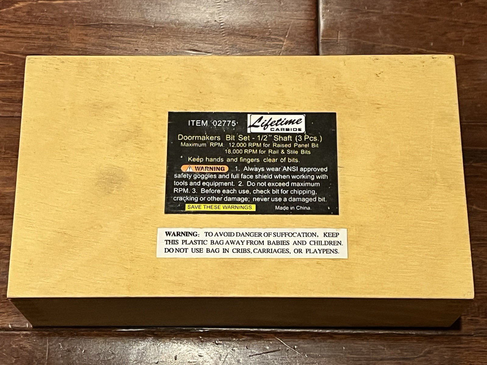 Lifetime Carbide 02775 Doormakers Router 1/2 Shank 3 Piece Bit Set