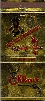 CK Ranch River Pilot Room Wilmington DE Vintage Matchbook Cover TSD5-M11