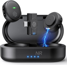 2-Pack Wireless Microphone for iPhone Android, 3-Level AI Noise Canceling USB-C