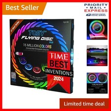 Bright Multi-LED Flying Disc - Rechargeable  Waterproof for Endless Outdoor Fun