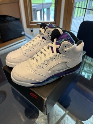 Nike Air Jordan 5 Retro Grape White Emerald GS Youth Sz 4y HQ7980-100