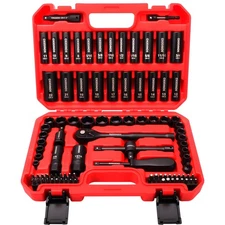 Socket Set 3/8" Drive Impact 95-Piece 6 Point Deep, Standard SAE and Metric C...