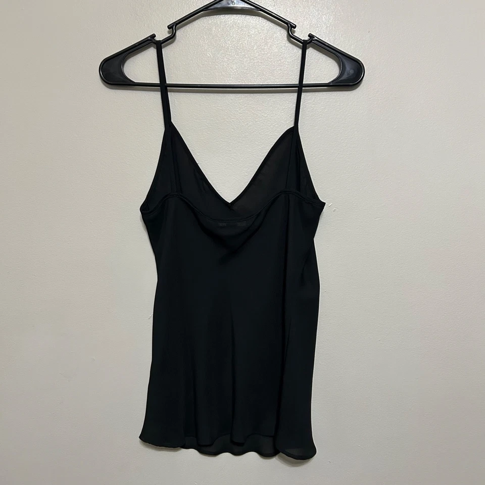 Lauren Ralph Lauren 吊带背心 8 黑色透明 V 领细肩带背心懒人 — 第 2/4 张图片