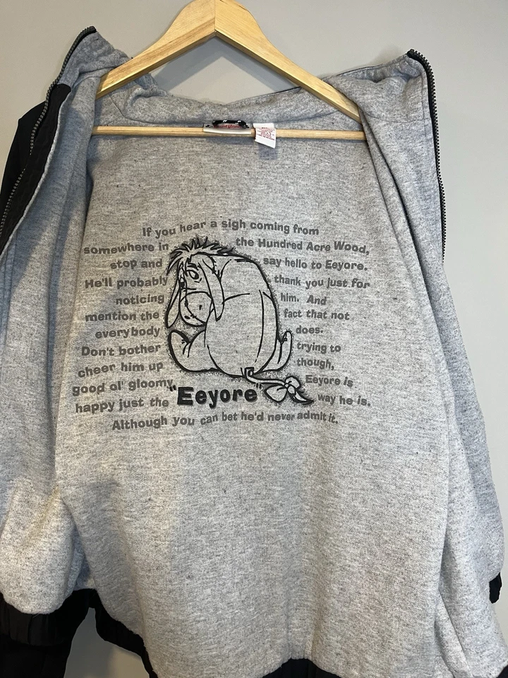 "Chaqueta reversible vintage años 90 Disneyland Eeyore - negra/gris - M""" Foto 3 de 4