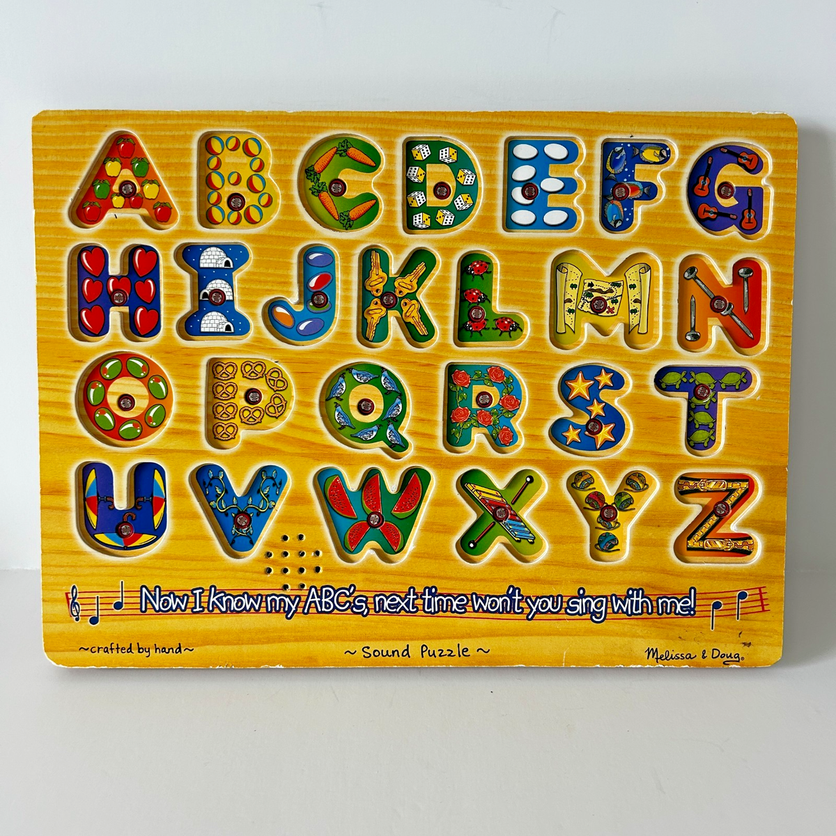 Melissa Doug Alphabet ABC Wooden Sound Puzzle Z2 for sale online