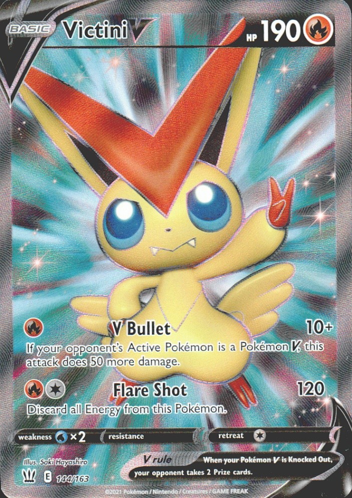 Victini V (Full Art) Ultra Rare SWSH05: Battle Styles 144/163 NM