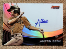 2017 Bowman's Best MONOCHROME REFRACTOR PROSPECT ROOKIE AUTO Austin Beck /125