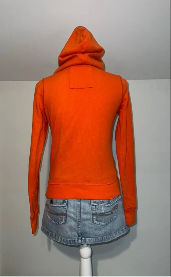 Women's Hollister Orange Blue Full-Zip Hoodie SMALL Y2K 2000s - Image 4 of 4