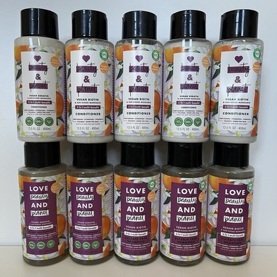 (10) Love Beauty & Planet 5-In-1 , Vegan Biotin & Mandarin Shampoo & Conditioner