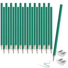24 PCS Green Colored Pencils PreSharpened Wooden Art Drawing Sketching Set