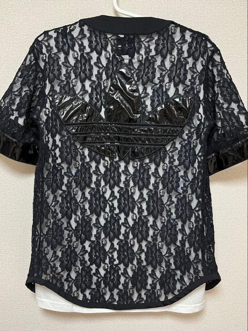 adidas × JEREMY SCOTT baseball shirt Lace version Unisex Size M Black from Japan
