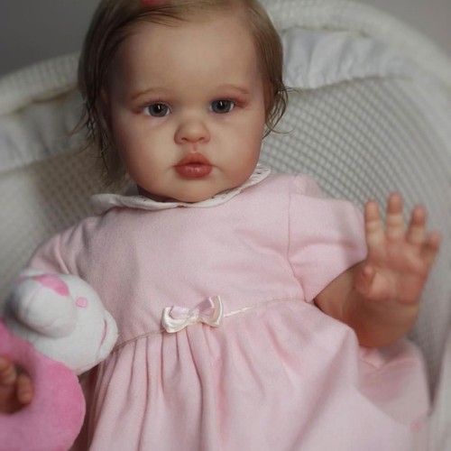 22" Art Handmade Toddler Reborn Baby Doll Rooted Hair Lovely Girl Birthday Gift - Picture 5 of 5