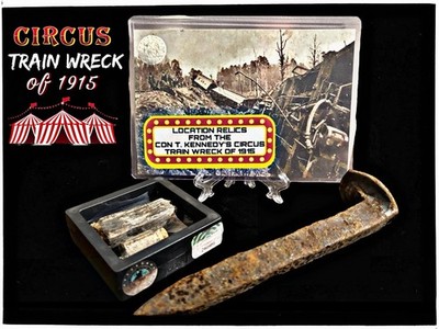Circus Train Wreck Relics History with COA