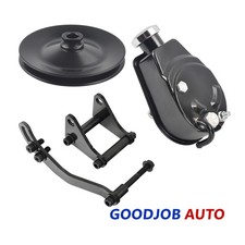 Saginaw Power Steering Pump Bracket Kit W 1groove Pulley Black For Sbc Bbc