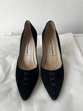 Manolo Blahnik Black Suede Shoes Size 35.5/UK2.5