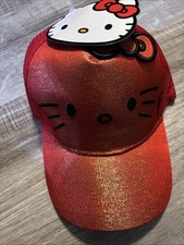 Hello Kitty by Sanrio 2025 Red Glittering Baseball Cap Snap Back NWT Hat