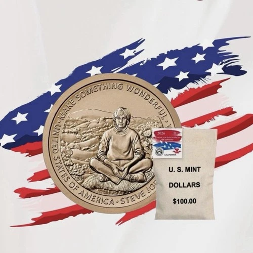 STEVE JOBS 2026 CALIFORNIA American Innovation Denver (D) 100 Coin Bag CONFIRMED